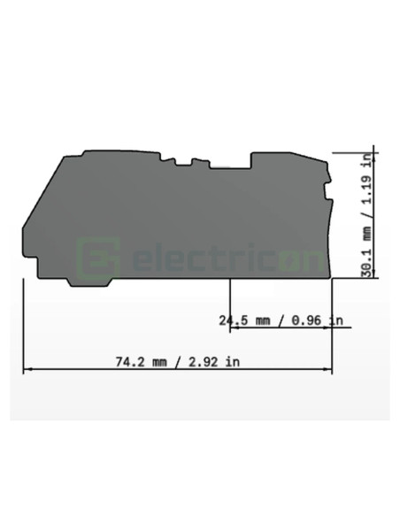 Conector Wago Element terminal pentru cleme sir seria Wago 2106 (2 conexiuni), gri, grosime 1mm, Wago, 2106-1291 – montaj rapid 