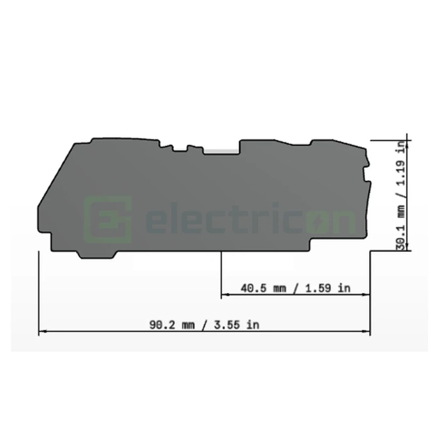 Conector Wago Element terminal pentru cleme sir seria Wago 2106 (3 conexiuni), gri, grosime 1mm, Wago, 2106-1391 – montaj rapid 