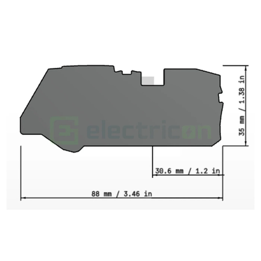 Conector Wago Element terminal pentru cleme sir seria Wago 2110 (2 conexiuni), gri, grosime 1mm, Wago, 2110-1291 – montaj rapid 