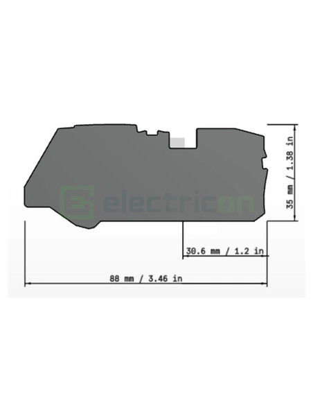 Conector Wago Element terminal pentru cleme sir seria Wago 2110 (2 conexiuni), gri, grosime 1mm, Wago, 2110-1291 – montaj rapid 