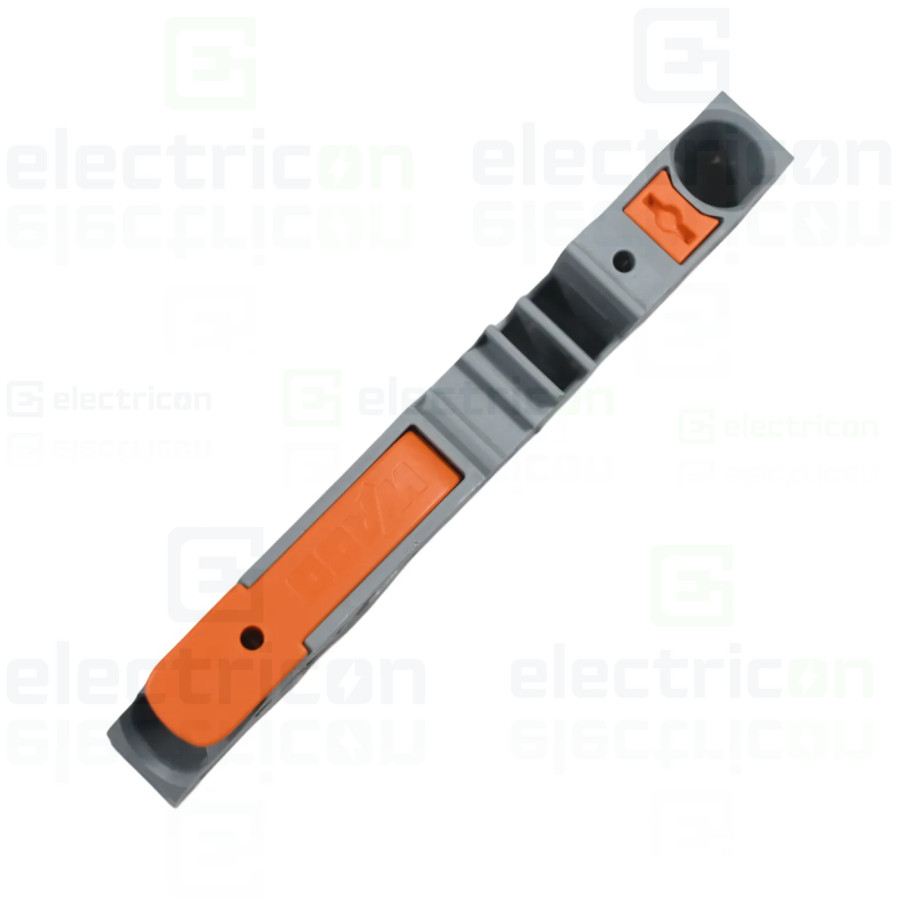 Conector Wago 10 mm² Clema șir, cu pârghie și buton, 2 conexiuni, 10 mm²,gri,TopJobs Clamp, Wago, 2110-5201 – montaj rapid și si