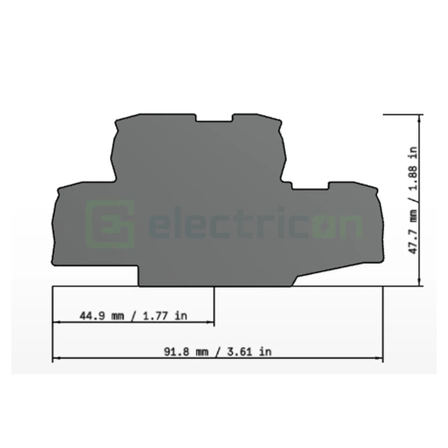 Conector Wago Element terminal pentru cleme sir seria Wago 2002 (2 conexiuni), gri, grosime 0.8mm, Wago, 2002-2791 – montaj rapi