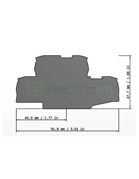 Conector Wago Element terminal pentru cleme sir seria Wago 2002 (2 conexiuni), gri, grosime 0.8mm, Wago, 2002-2791 – montaj rapi