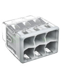 Conector îmbinare - Clemă legătură doză în linie PUSH WIRE 6 fire 4mm² - WAGO 2773-406