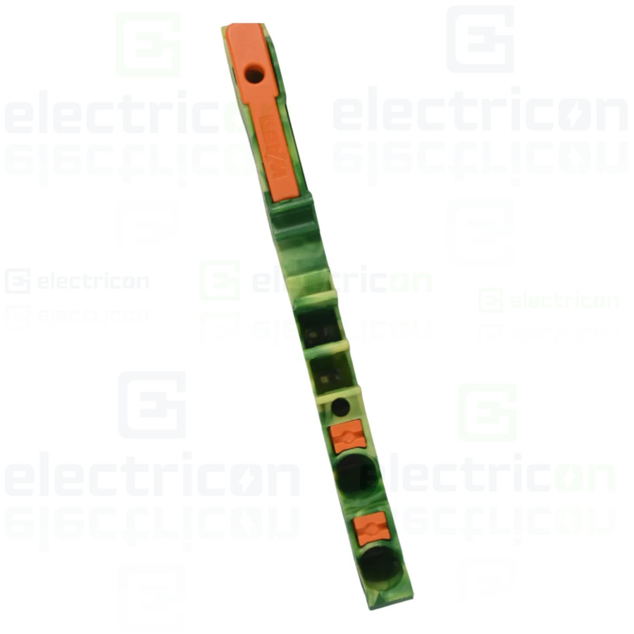 Conector Wago 5 mm² Clema șir, cu pârghie și buton,împământare, 3 conexiuni, 2,5 mm²,galben-verde, TopJobs Clamp, Wago, 2102-530