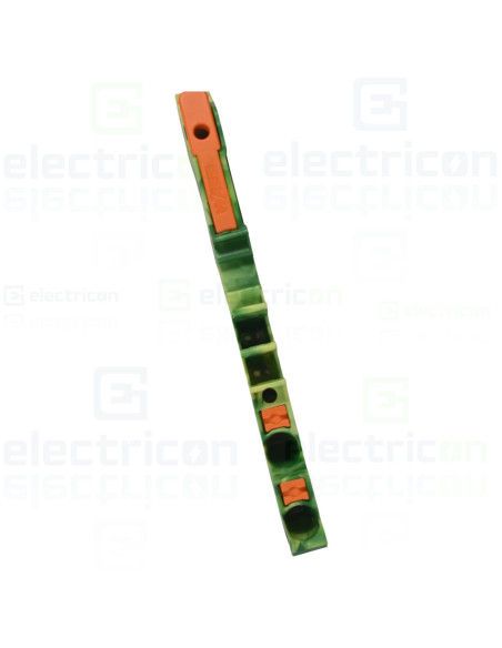 Conector Wago 5 mm² Clema șir, cu pârghie și buton,împământare, 3 conexiuni, 2,5 mm²,galben-verde, TopJobs Clamp, Wago, 2102-530