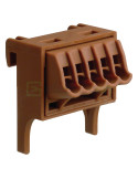 Bară conexiuni - Bornieră QuickConnect - 5 puncte terminale 5х1,5-4mm² - faza/maro - Hager VZ455P