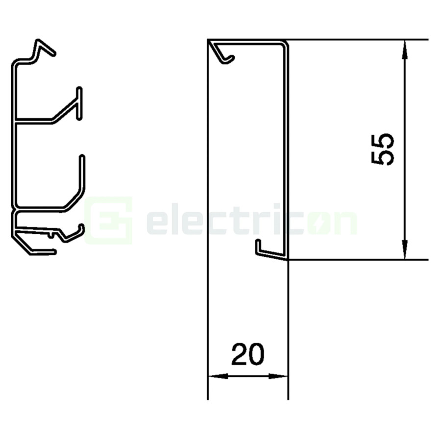Capac plinta SL20055, RAL9010 - Electricon.ro