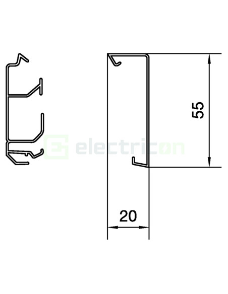 Capac plinta SL20055, RAL9010 - Electricon.ro