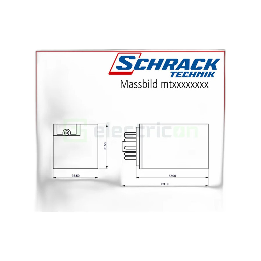 Releu intermediar, 11 pini, 220VDC, 10A, 3 NC, Schrack, MT321220