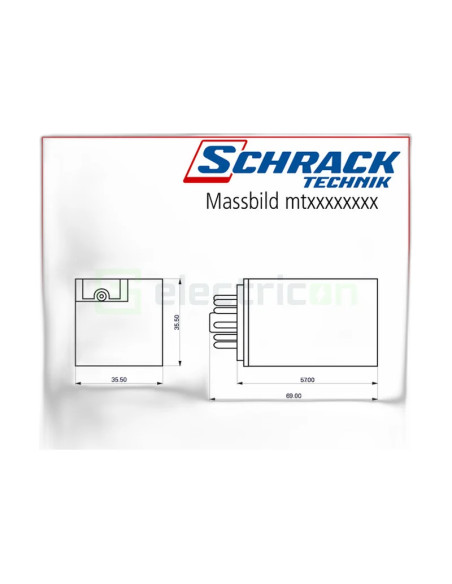 Releu intermediar, 11 pini, 220VDC, 10A, 3 NC, Schrack, MT321220