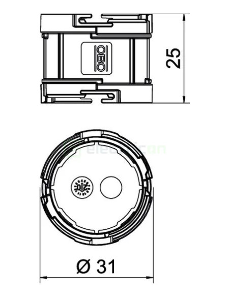 Distantier conector (ștuț), pentru doze sub tencuială, 20 mm, ZU 20-AS, OBO Bettermann, 2003746