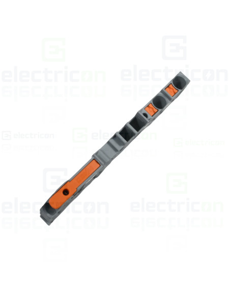 Conector Wago 5 mm² Clema șir, cu pârghie și buton, 3 conexiuni, 2,5 mm², gri, TopJobs Clamp, Wago, 2102-5301 – montaj rapid și 
