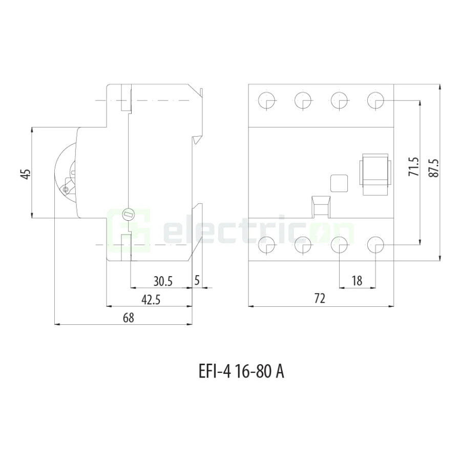 Intreruptor diferential 100A 30mA ETI 4P
