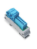 Modul distribuție potential sina DIN - 250V - 1x16mm²/6x2.5mm² - 65A - Albastru - Wago 830-800/000-302/000-006