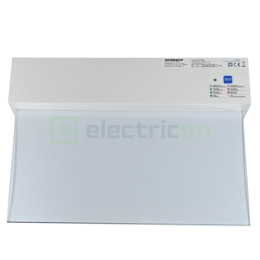 Corp iluminat de sigurață (tip EXIT) K2 LED 3W 230VAC 8h IP44 cu autotest, Schrack, NLK2U013SC