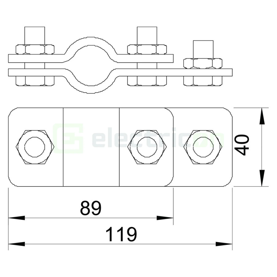 Clema de legatura pentru electrozi la platbanda, 25 mm, 2730 25 FT, OBO Bettermann, 5001412