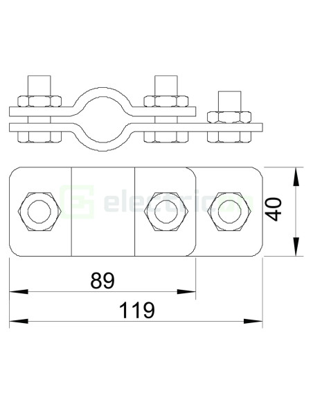 Clema de legatura pentru electrozi la platbanda, 25 mm, 2730 25 FT, OBO Bettermann, 5001412
