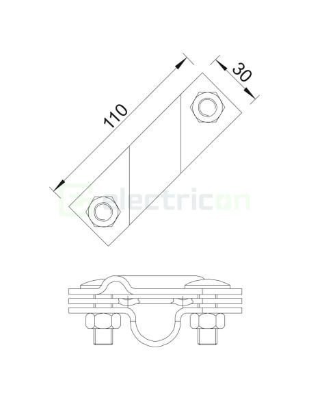 Brida de legatura pentru electrozi la platbanda 25 mm. universal FT; 2760 25 FT, OBO Bettermann, 5001668