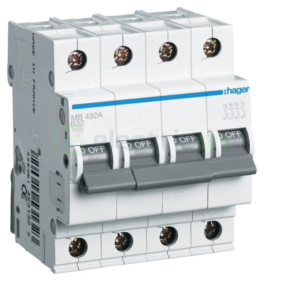 Intrerupator MCB B32A Hager - MB432A