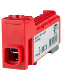 Clema conexiuni - Bloc de distribuție - EDBC 25/13x25 pe șină DIN rosu - ETI 001102449
