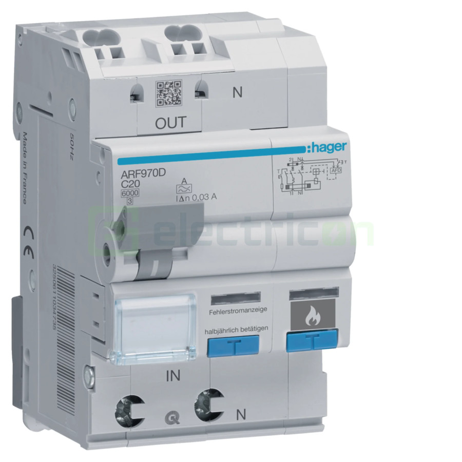 Siguranta RCBO 20A/30mA Hager - ARF970D