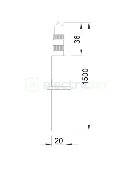 Țăruș de împământare (electrod) pentru aplicații standard 1,5m, diametru 20mm, 219 20 ST FT, OBO Bettermann, 5000750