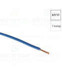 Conductor electric lițat cupru H05V-K - MYF 1x1 mm² - albastru