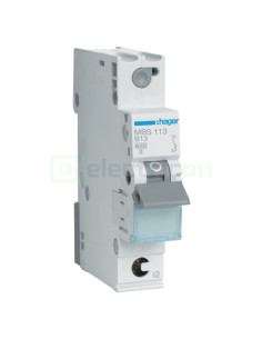 MCB - Siguranță automată - disjunctor - curba B 13A 6kA 1P 1M QuickConnect Hager MBS113
