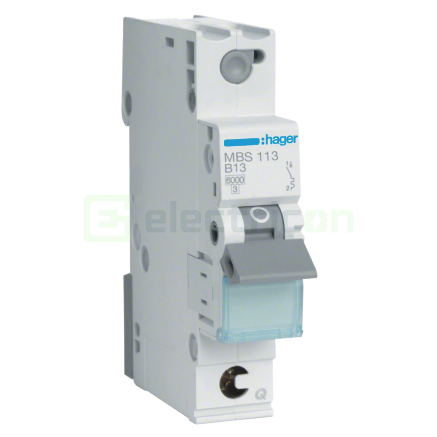 MCB - Siguranță automată - disjunctor - curba B 13A 6kA 1P 1M QuickConnect Hager MBS113