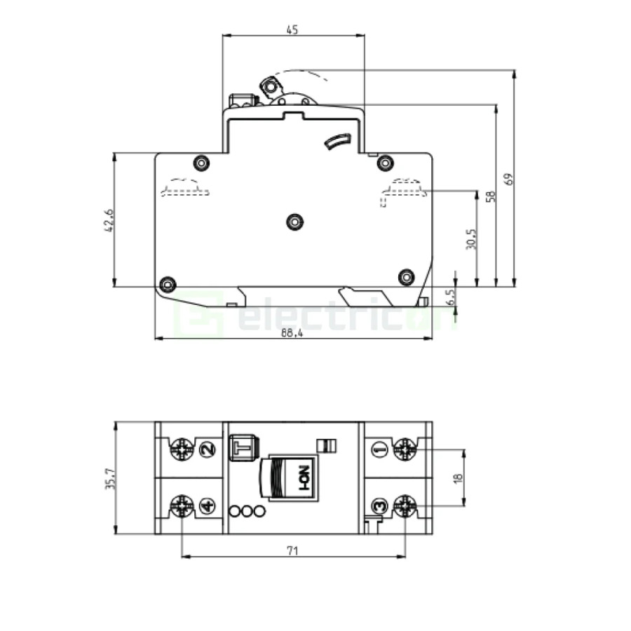 Disjunctor RCBO 16A 30mA ETI 2P
