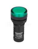 Lampă semnalizare LED - monobloc - 230V AC/DC, verde, montaj șină DIN - Schrack BZ501218-B