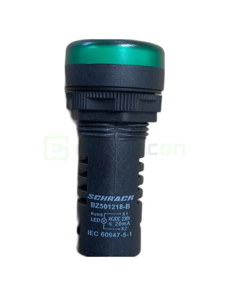 Lampa de semnalizare cu LED, monobloc, 230V-AC/DC, verde