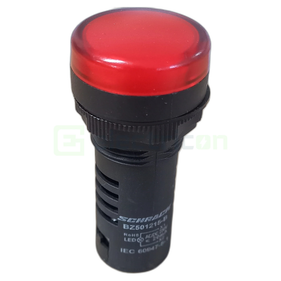 Lampa de semnalizare cu LED, monobloc, 230V-AC/DC, rosu