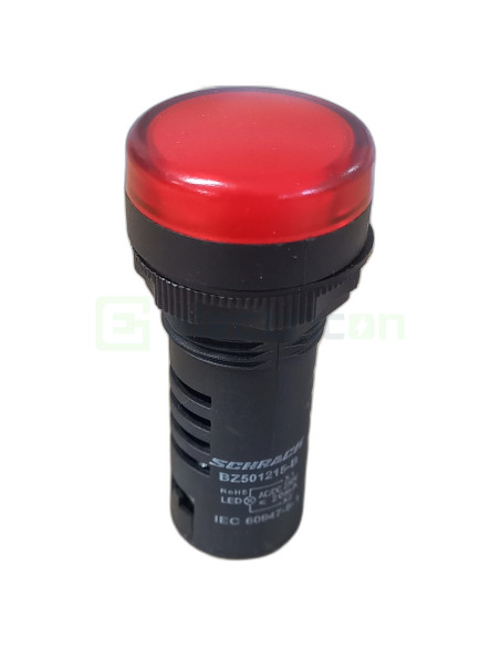 Lampa de semnalizare cu LED, monobloc, 230V-AC/DC, rosu