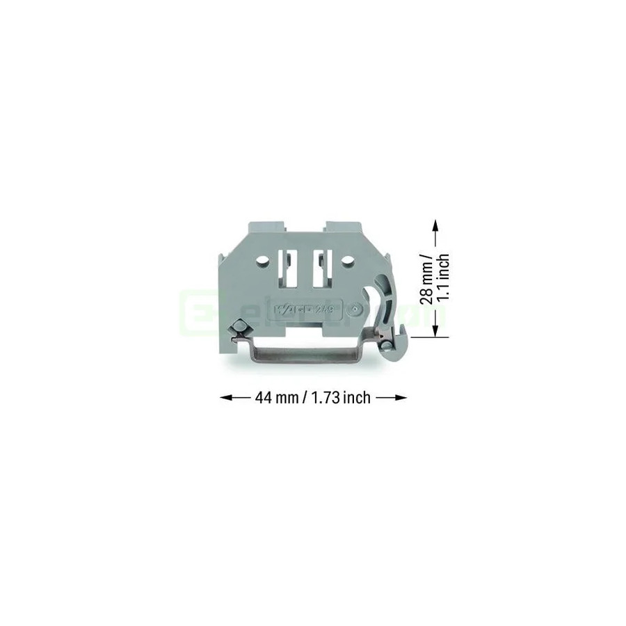 Conector Wago Opritor fără șuruburi, 6mm, pentru șină DIN 35x15/35x7,5, gri, Wago, 249-116 – montaj rapid și sigur în aplicații 