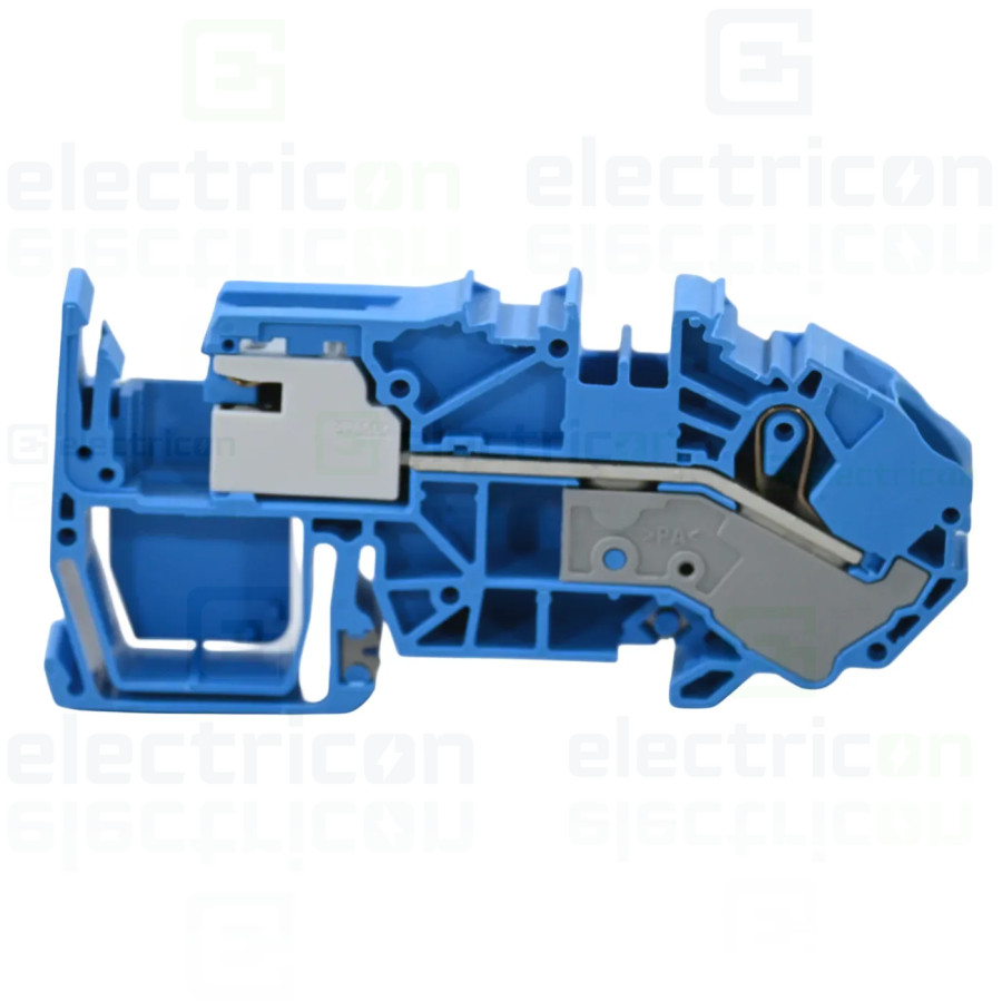 Conector Wago 16 mm² Clema șir, cu deconectare N, 1 conexiune, 16 mm², albastru, Push-in CAGE CLAMP, Wago, 2016-7714 – montaj ra