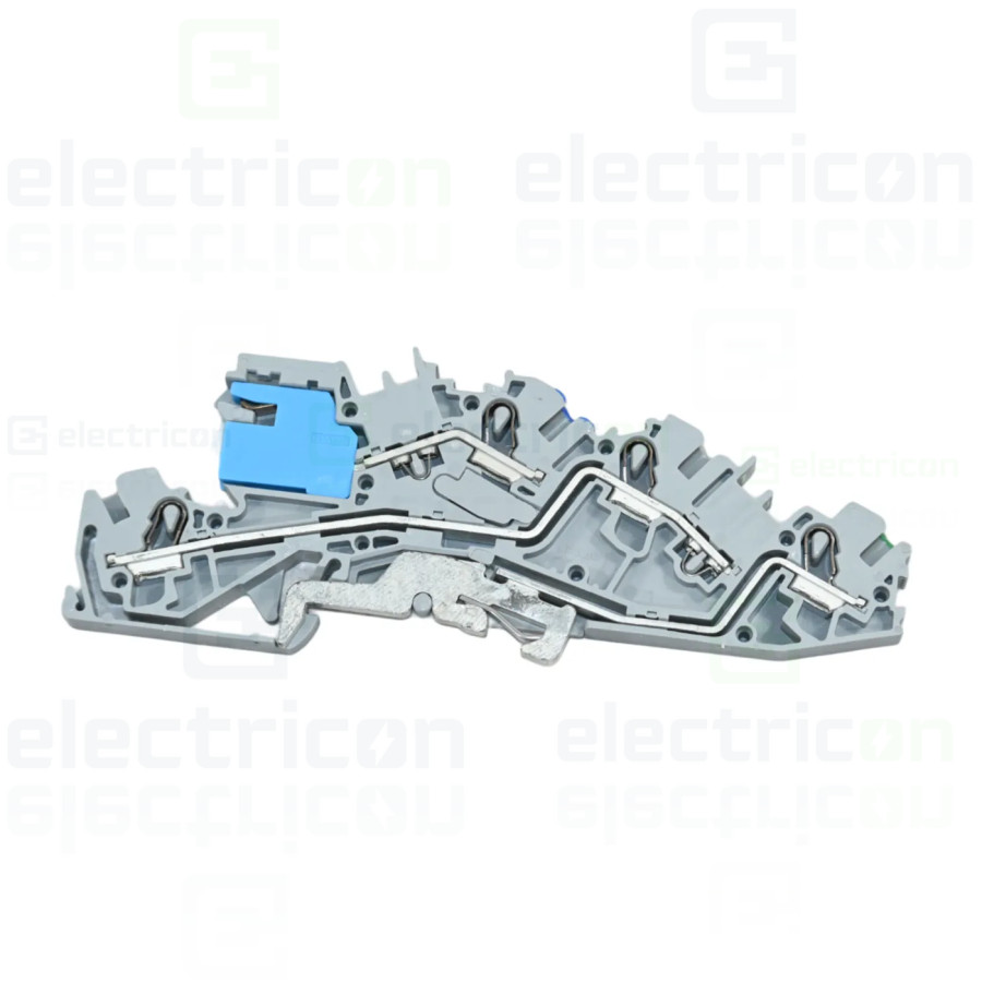 Conector Wago 6 mm² Clema șir, multi etajată cu sloturi cu element deconectare NT/L/PE, 6 mm², gri, Push-in CAGE CLAMP, Wago, 20