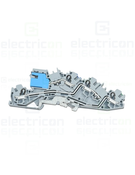 Conector Wago 6 mm² Clema șir, multi etajată cu sloturi cu element deconectare NT/L/PE, 6 mm², gri, Push-in CAGE CLAMP, Wago, 20