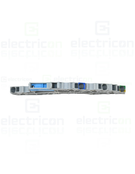 Conector Wago 5 mm² Clema șir, multi etajată cu sloturi cu element deconectare NT/L/PE, 2,5 mm², gri, Push-in CAGE CLAMP, Wago, 