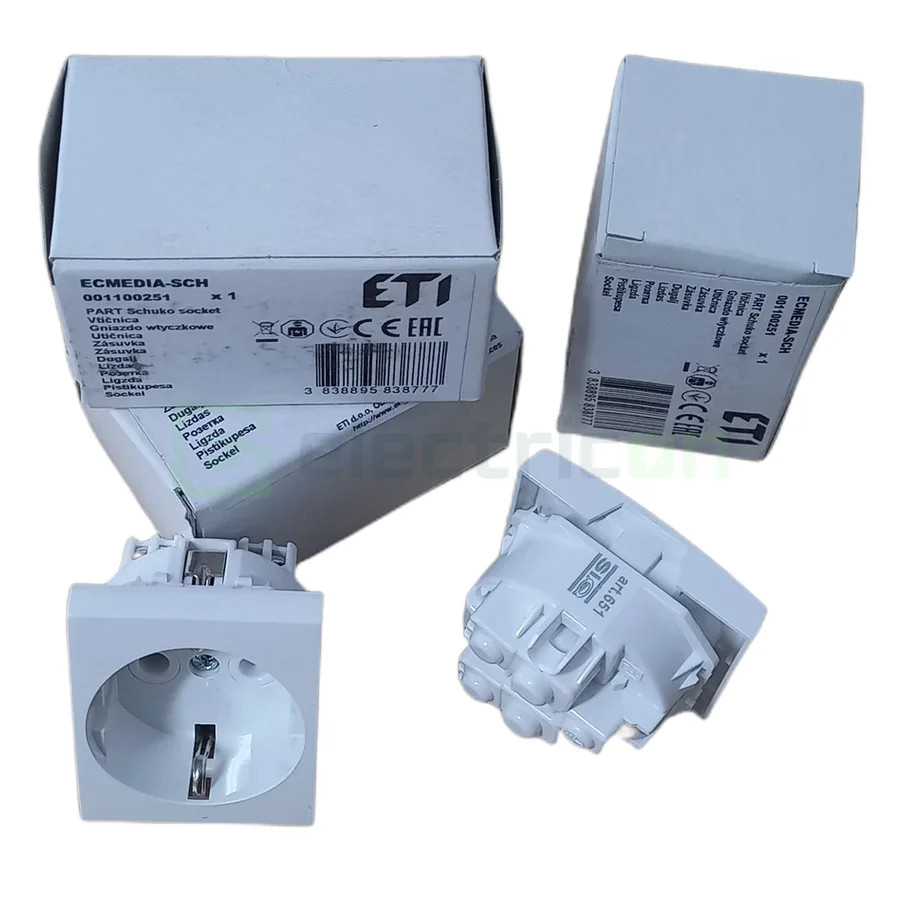 Priza schuko pentru tablou combo multimedia, ECMEDIA-SCH, ETI, 001100251 - Electricon.ro