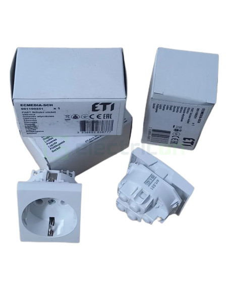 Priza schuko pentru tablou combo multimedia, ECMEDIA-SCH, ETI, 001100251 - Electricon.ro