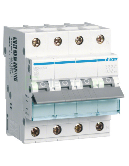 Disjunctor MCB C50A Hager - MCN650