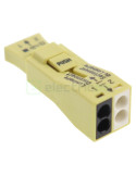 Conector corpuri iluminat - PUSH WIRE 2 poli 4mm² galben - WAGO 873-902