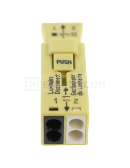 Clemă de derivație 00 mm² Conector pt deconectare corp iluminat; 2 poli; 4,00 mm²; galben – montaj rapid și sigur în aplicații e