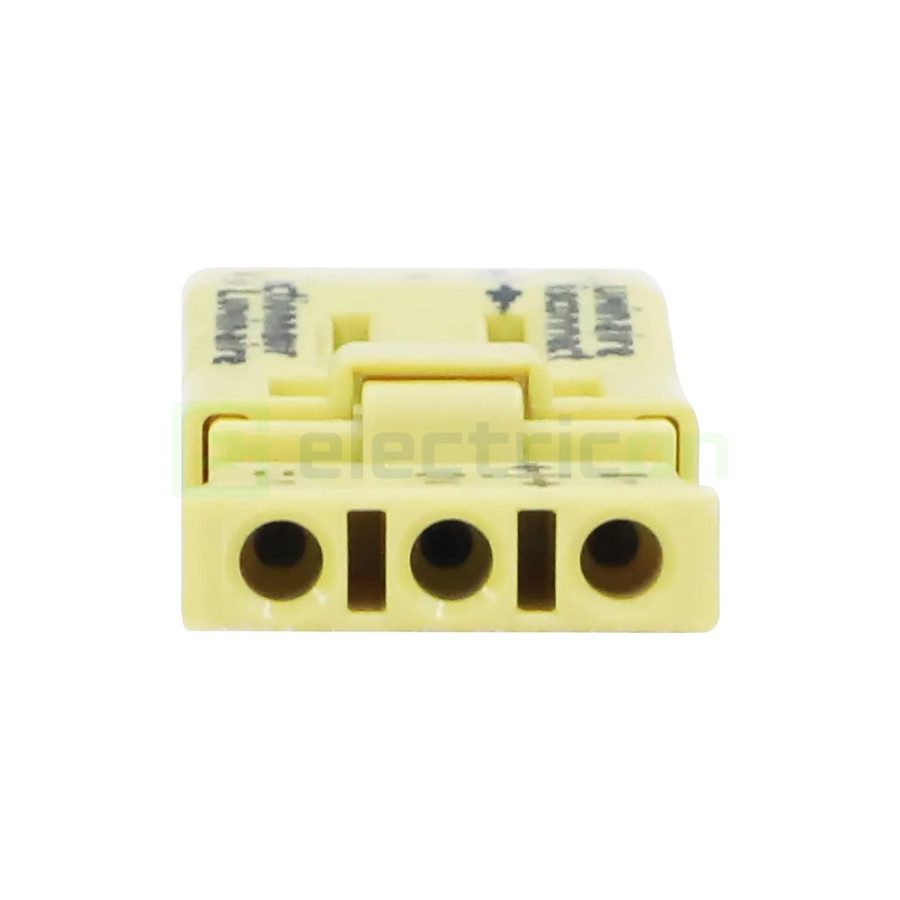 Clemă de derivație 00 mm² Conector pt deconectare corp iluminat; 3 poli; 4,00 mm²; galben – montaj rapid și sigur în aplicații e