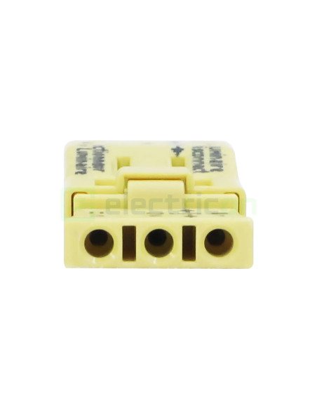 Clemă de derivație 00 mm² Conector pt deconectare corp iluminat; 3 poli; 4,00 mm²; galben – montaj rapid și sigur în aplicații e