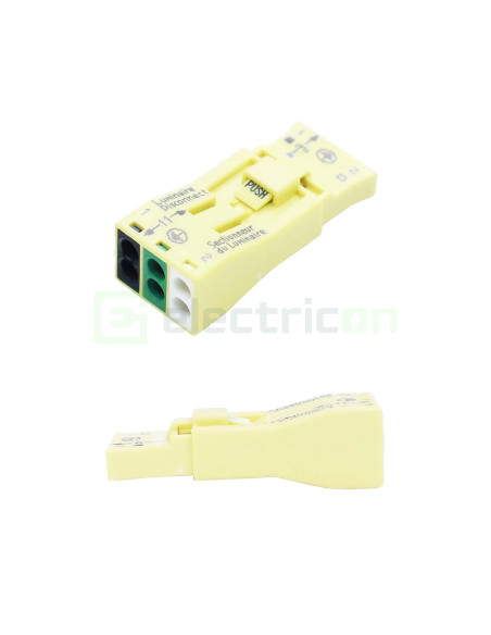 Clemă de derivație 00 mm² Conector pt deconectare corp iluminat; 3 poli; 4,00 mm²; galben – montaj rapid și sigur în aplicații e