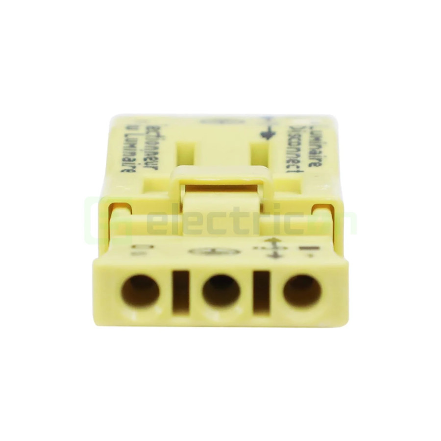Clemă de derivație 00 mm² Conector pt deconectare corp iluminat; 3 poli; 4,00 mm²; galben – montaj rapid și sigur în aplicații e