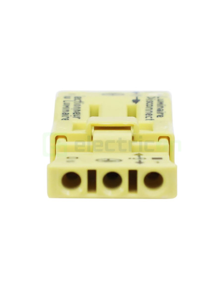 Clemă de derivație 00 mm² Conector pt deconectare corp iluminat; 3 poli; 4,00 mm²; galben – montaj rapid și sigur în aplicații e